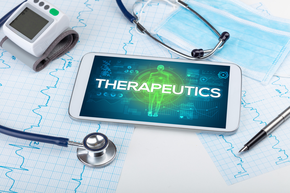 Tablet with doctor's tools and 'therapeutics' inscription